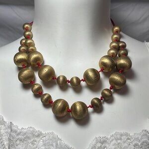 Vintage Francesca Visconti Gold Beaded Necklace